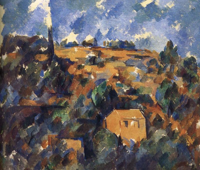 Paul Cezanne van het huis op een heuvel oil painting image